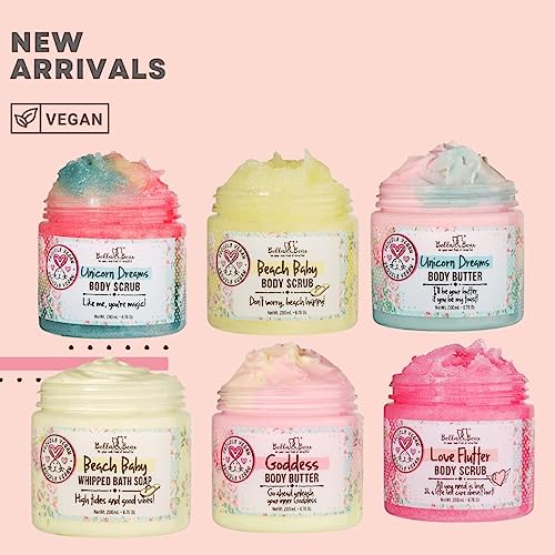 Bella & Bear Love Flutter Body Scrub - Exfoliating & Nourishing Skin Polish