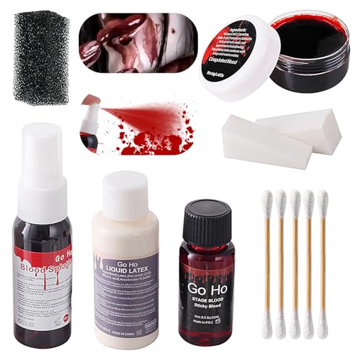 Go Ho Special Effects Makeup Kit with Liquid Latex & Fake Blood