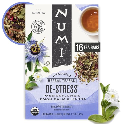 Numi Organic De-Stress Herbal Tea - 16 Caffeine-Free Bags