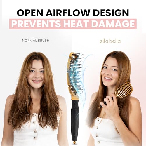 ELLA BELLA Detangling Hair Brush Set with Clips & Sectioning Pin