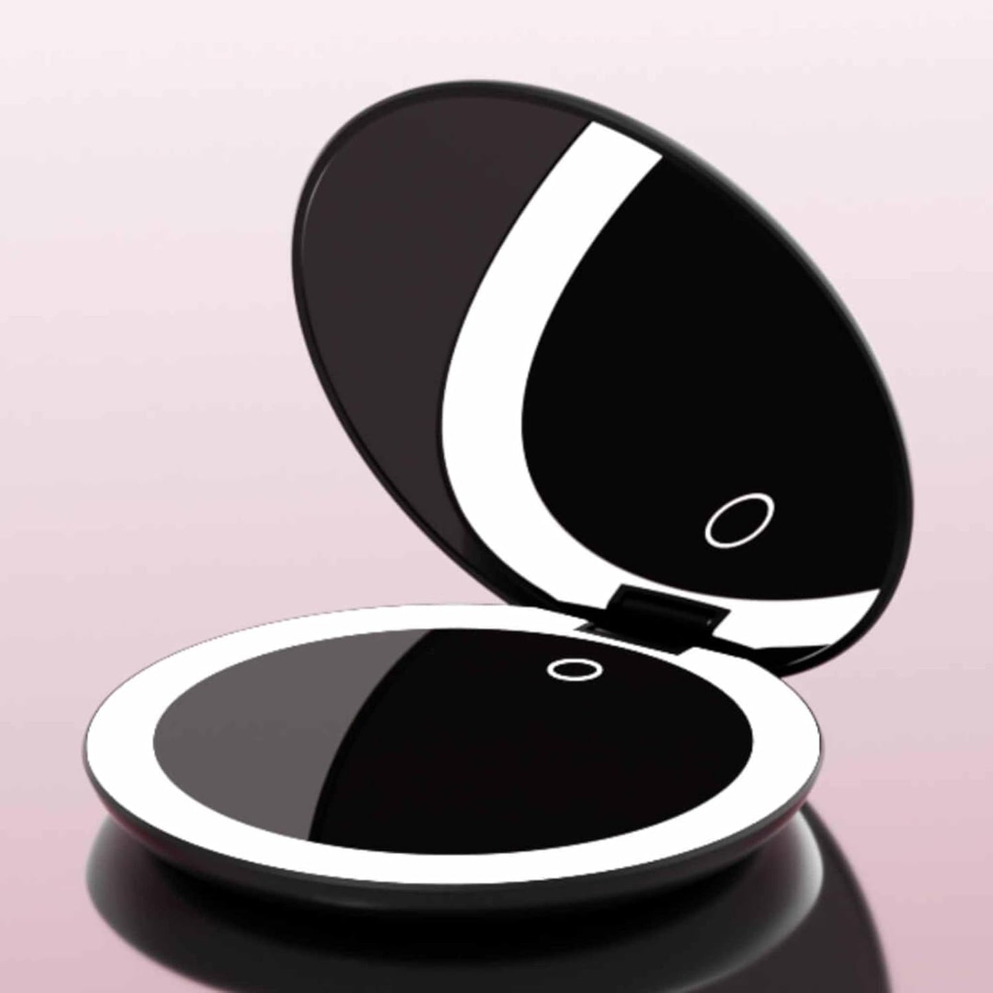 Taylor LED Lighted Travel Makeup Mirror - Rechargeable 10x/1x Magnification | Compact 5” Handheld Design (Black)