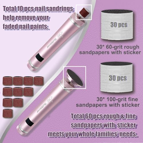 Electric Callus Remover for Feet - Pink, Rechargeable, Dual Grinding Heads