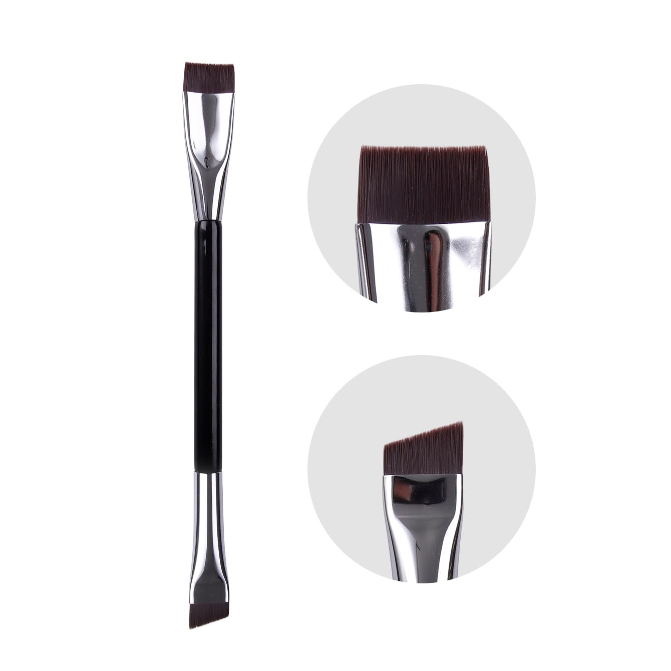 Double-Headed Arc Brush - Curved Brush for Perfect Eyeliner & Eyeshadow | Versatile Makeup Tool