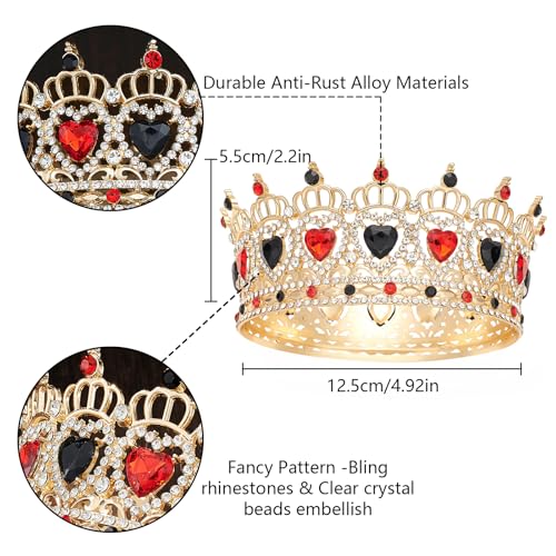 Crystal Queen Crown Tiara for Wedding, Birthday, and Costume Parties