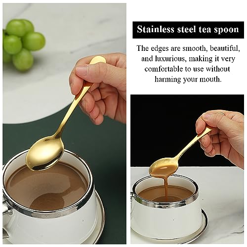 Evanda 12-Piece Gold Stainless Steel Teaspoon Set - Dishwasher Safe