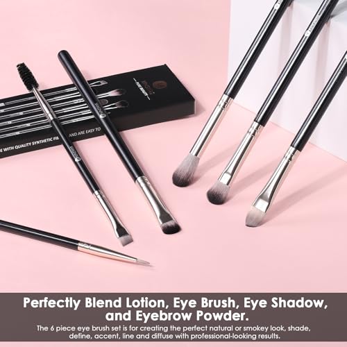 KINGMAS 6-Piece Eye Makeup Brush Set - Vegan & Cruelty-Free