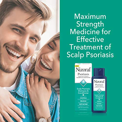 Nizoral Psoriasis Shampoo & Conditioner, 11 Oz, Gentle Scalp Treatment, Relieves Itching and Flaking, Redness and Scaling Effective Scalp Psoriasis Shampoo with Salicylic Acid and Tea Tree Oil