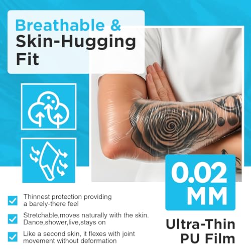 OK TAPE Tattoo Aftercare Bandage - Waterproof & Latex-Free 10.2" x 2 yd