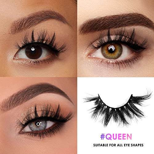 Queen 20mm 3D Mink Lashes - Fluffy, Dramatic, Reusable False Eyelashes