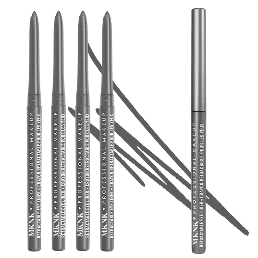 Retractable Creamy Eyeliner & Eyeshadow Sticks - Ultra Pigmented Matte Finish | 4 Pcs in Black, White, Brown, Blue, Purple, Green, Gray