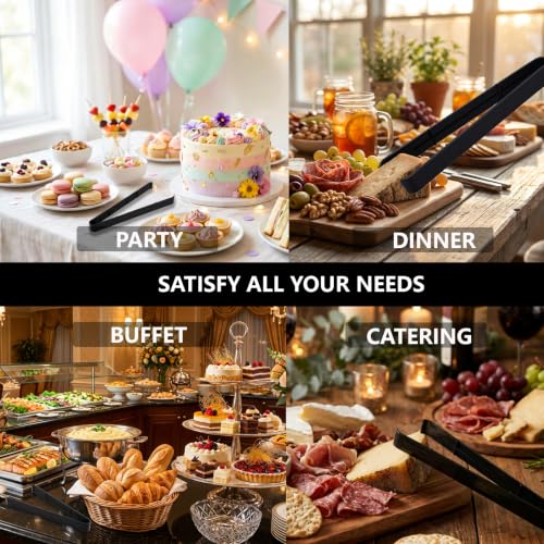 9-Inch Disposable Serving Tongs - 24 Pack, BPA-Free Plastic for Catering & Parties