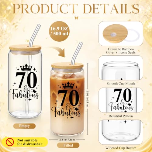 Sliner 70th Birthday Gifts Set for Women - Unique Presents for Her