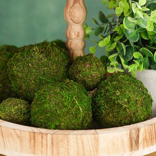 12-Pack Decorative Moss Balls - 2” Bowl Fillers for Centerpieces