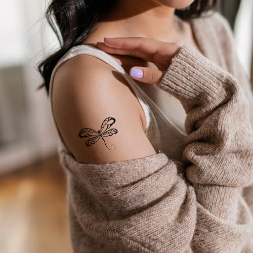 Colorful Dragonfly Temporary Tattoos - 60 Waterproof Body Stickers