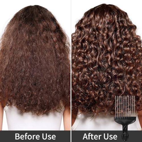 3-Pack Metal Afro Picks - 6" Curl Detangling Combs with Fist Grip