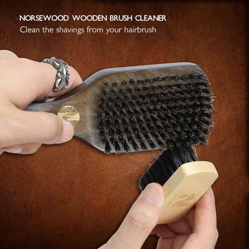 Norsewood Boar Bristle Hair & Beard Brush for Shine & Detangling