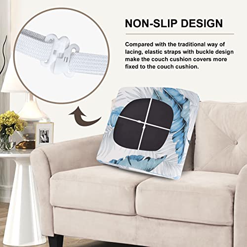Stretch Printed Sofa Cushion Covers - Leaf Pattern, Small Size