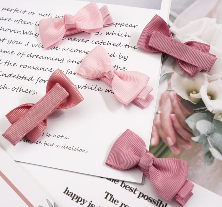 Baby Hair Clips - 50PCS Fully Lined Bows for Girls | Tiny 2" Alligator Clips for Infants & Toddlers