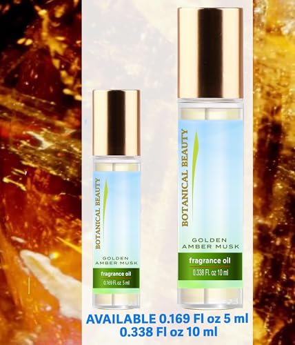 Golden Amber Musk Fragrance Oil Roll-On 0.33 Fl Oz | Vegan & Long-Lasting