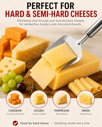 Stainless Steel Handheld Cheese Slicer for Hard Cheese