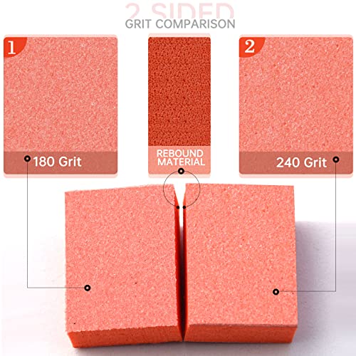 Maryton Mini Nail Buffer Blocks - 180/240 Grit for Natural Nails (50 PCS)