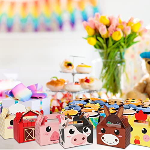 Farm Animal Party Favor Boxes - 12 Pack for Birthday & Baby Showers