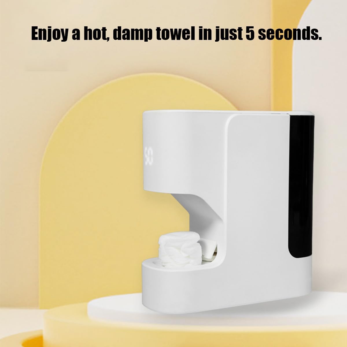 Smart Hot Face Towel Dispenser - Automatic Heater with 5 Temperature Modes & Voice Alerts | 100 Towel Capacity