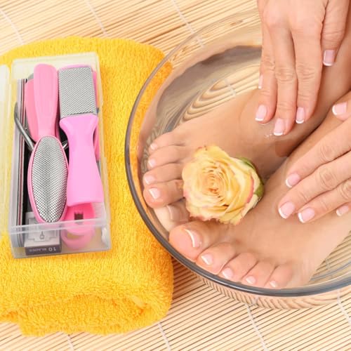 Pink Professional Pedicure Foot Care Kit - 30-Piece Callus & Hard Skin Remover