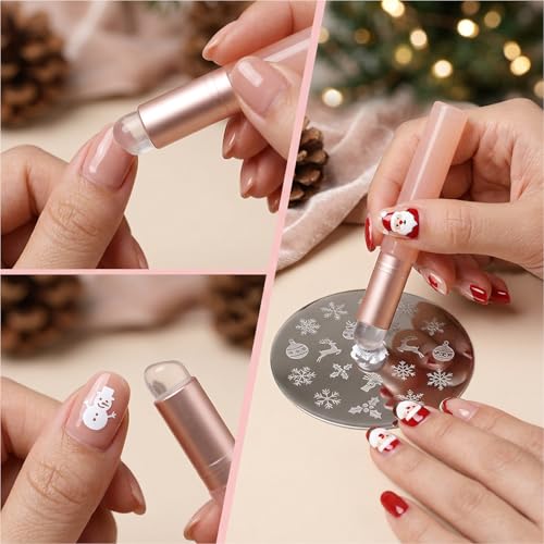 3-Piece Silicone Nail Powder Applicator Set for Ombre & Chrome