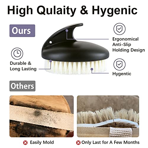 VANZAVANZU Dry Brushing Body Exfoliating Brush - Non-Slip Shower Scrubber, 2 Pack