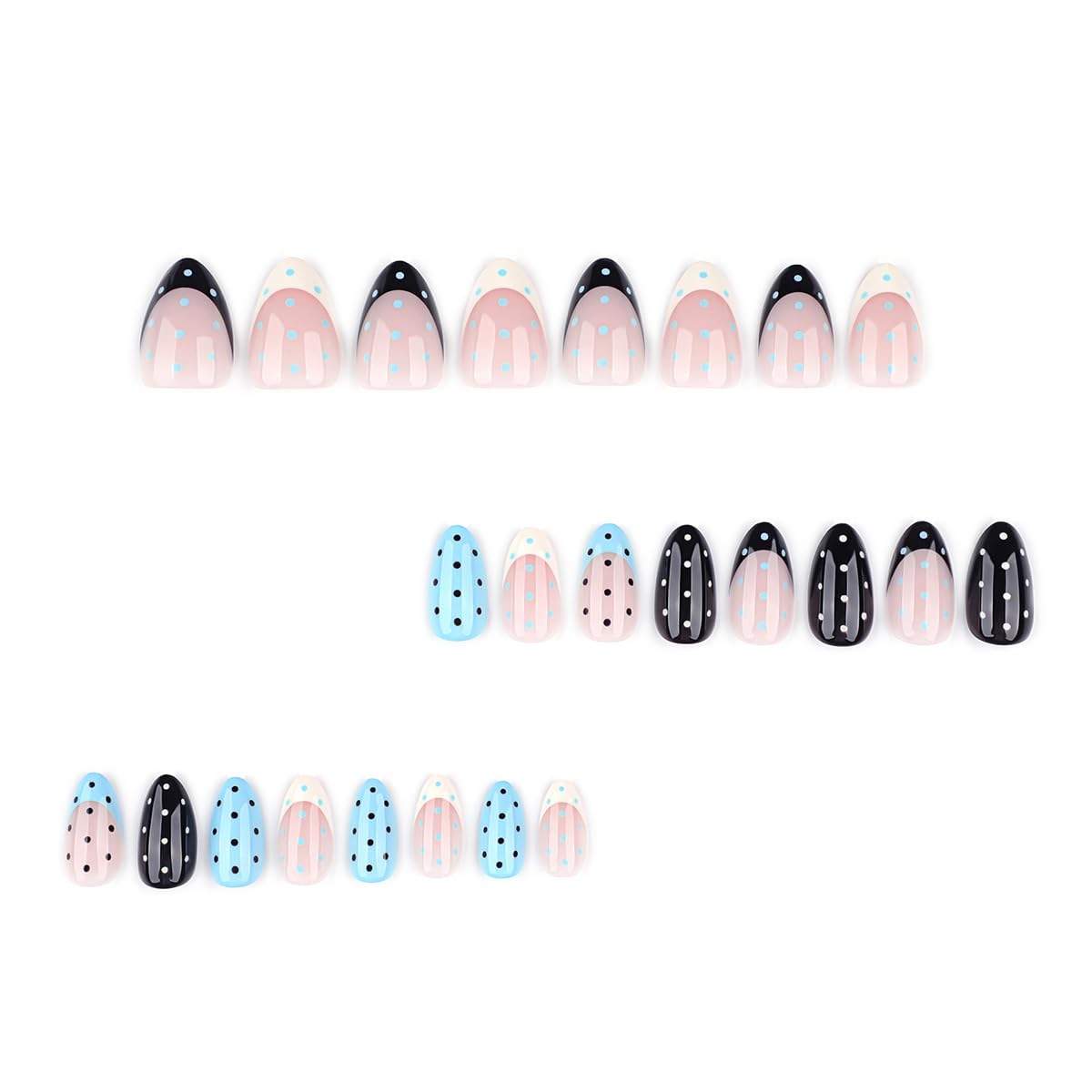 Short Almond Press-On Nails - 24 Pcs French Tip with Leopard Print & Gold Beads | Reusable Acrylic Nail Designs for Women