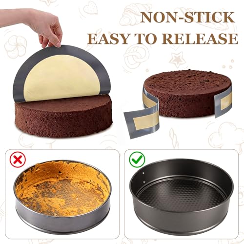 Silicone Baking Mat Set for Springform Pans - 3 Sizes & Brush