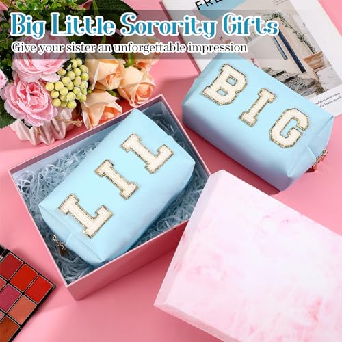 Hillban Blue Preppy Cosmetic Bags - 2 Pack Waterproof Makeup Pouches