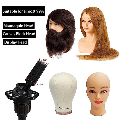 HYOUJIN Adjustable Wig Stand Tripod with Foot Panel - Dark Black