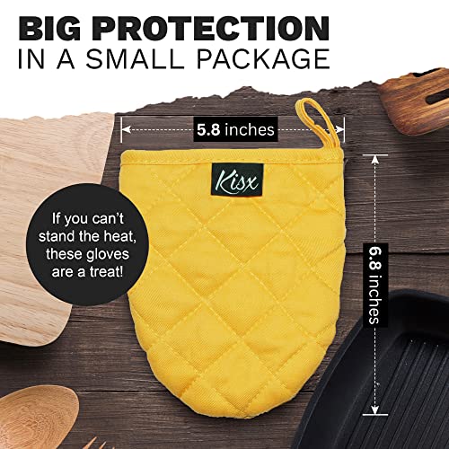 Kisx Mini Silicone Oven Mitts Set - Heat Resistant Kitchen Gloves