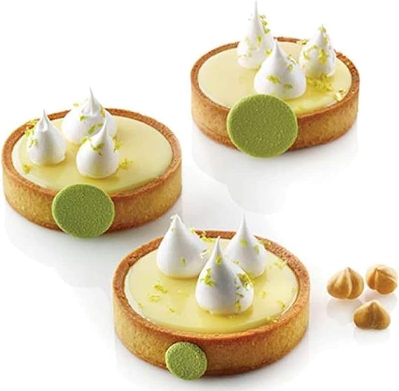 8PCS Mini Tart Ring Molds - Non-Stick Baking Circle Set