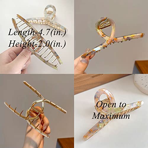 FAELBATY Acetate Hair Claw Clips Set - 4.7" Large, 3 Pcs (AcetateHairClip2)