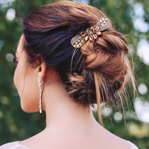 Vintage Metal Hair Barrettes Set - Bright Stylish Hair Clips for Women, 6 Pack