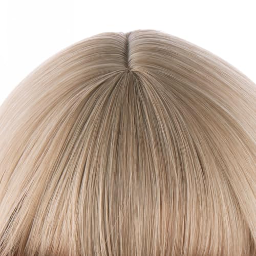 Flaxen Blonde Kids Wig with Bangs - Short Wavy Curly Style
