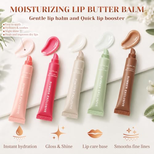 JHCURTN 4-Piece Tinted Lip Balm Set - Nourishing Moisturizing Lip Care