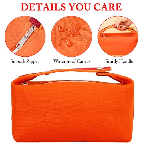 Fammart Waterproof Canvas Travel Makeup Bag with Pockets