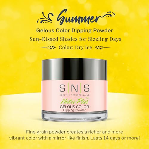 SNS Nail Dip Powder Dry Ice - Natural Nude Summer Gelous Color for Long-Lasting Nails