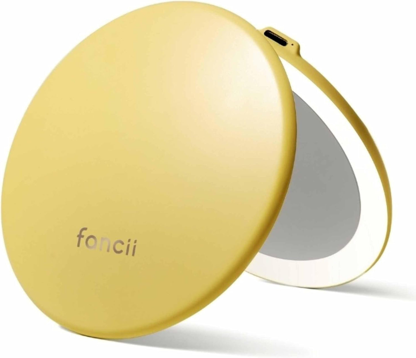 LED Travel Makeup Mirror - Rechargeable 10x/1x Magnification | Tru-Glow Lighting, XL 5” Wide, Marble Rose