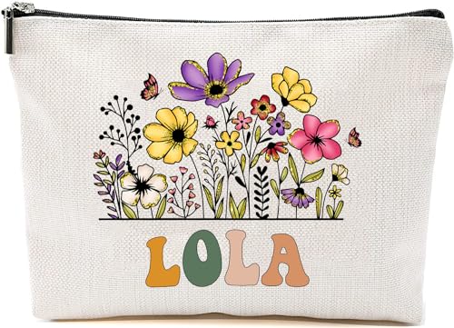 Lola Wildflower Makeup Bag, Floral Cosmetic Travel Pouch for Mom