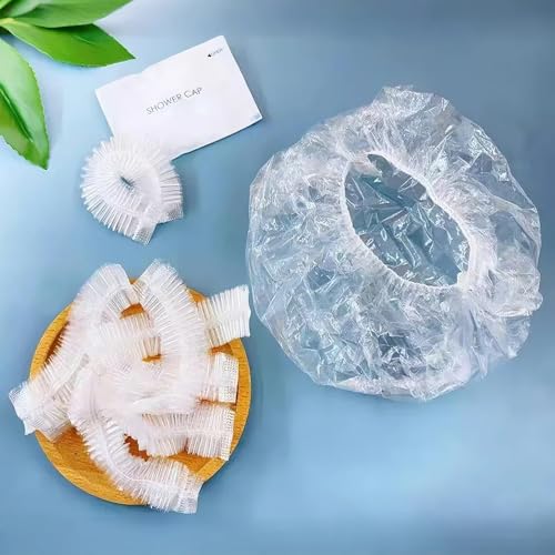 200PCS Reusable Disposable Shower Caps - Waterproof Hair Covers