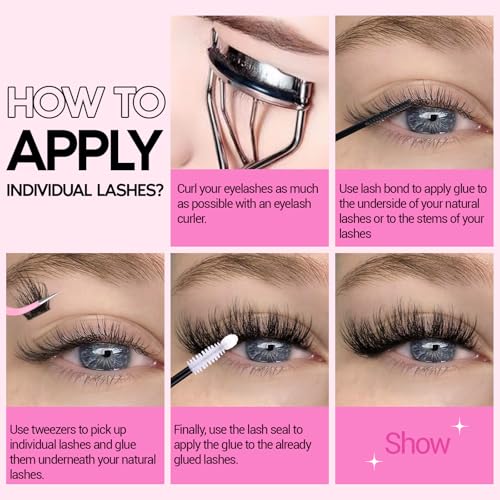 Fluffy Volume Lashes Extension Kit - 20MM Mink Cluster Lashes
