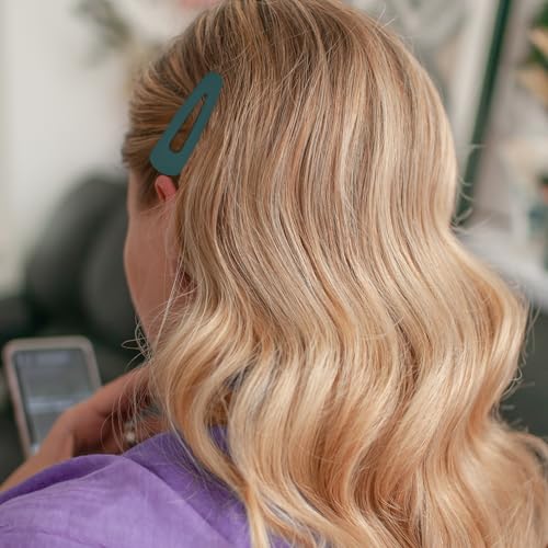 Motroce 4 Pack Blue Large 3.5in Matte Acrylic Snap Hair Clips for Women & Girls - 9 cm