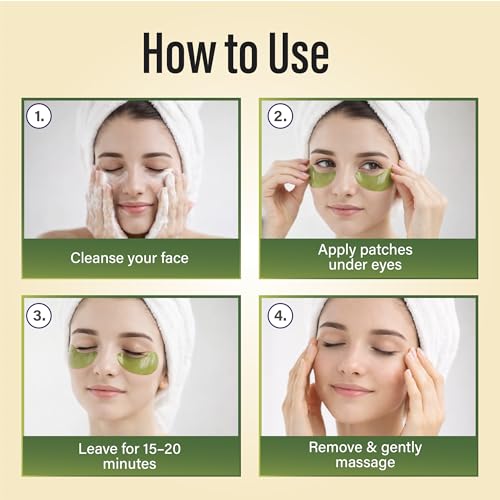 Avocado Collagen Eye Patches – Hydrating Under Eye Masks (30 Pairs) Brightening & Puffiness Reduction