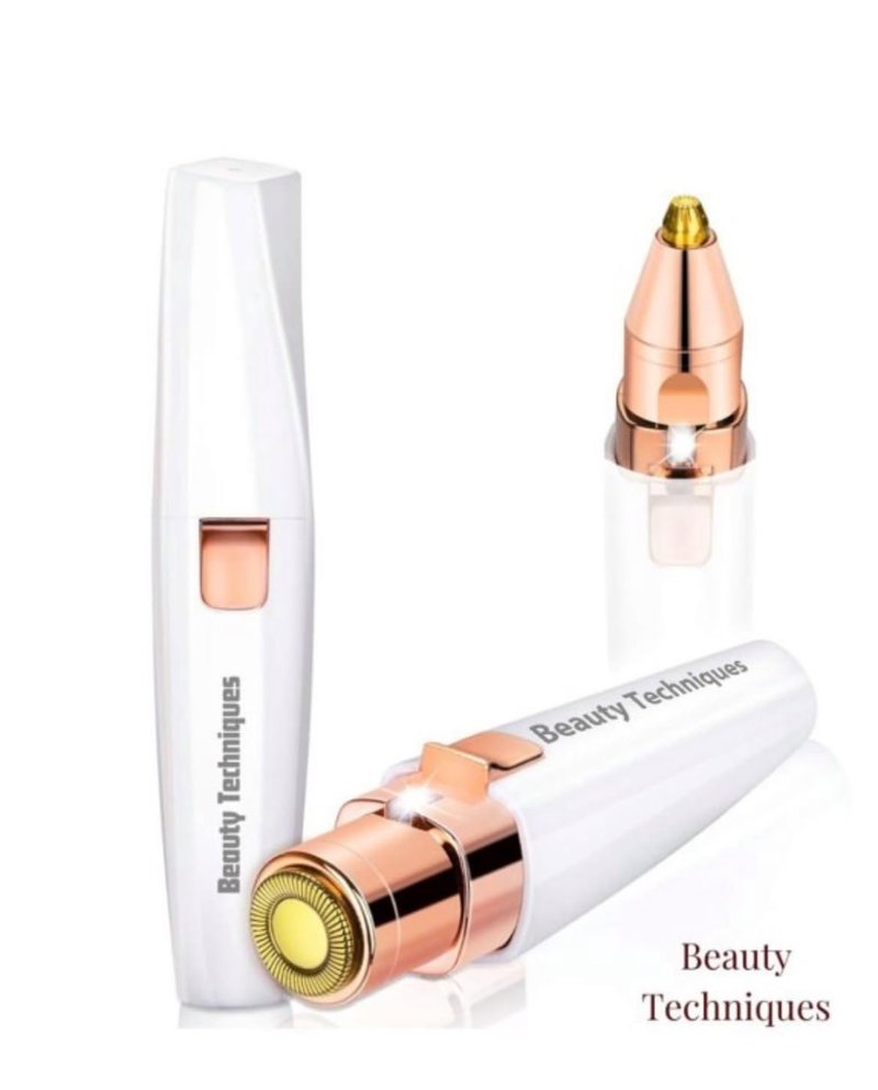Beauty Techniques Finishing Touch Flawless Women's Painless Hair Remover, Rechargeable,White/Gold Eyebrow & Facial Trimmer: 2 in1 Rechargeable