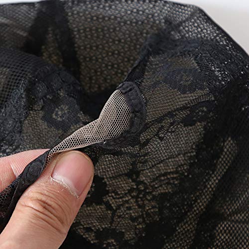 BTWTRY U Part Wig Cap - Adjustable Black Dome Mesh for DIY Wigs (2 Pcs)